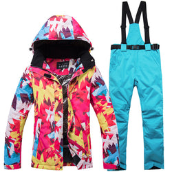 Ski Suit Women Warm Waterproof -30 degrees Skiing Suits Set Ladies Outdoor Sport Winter Coats Snowboard Snow Jackets and Pants - Canada Outdoors