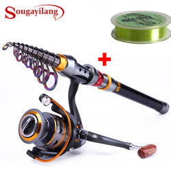 Sougayilang 1.8-3.6m Telescopic Fishing Rod and 11BB Fishing Reel Wheel Portable Travel Fishing Rod Spinning Fishing Rod Combo - Canada Outdoors