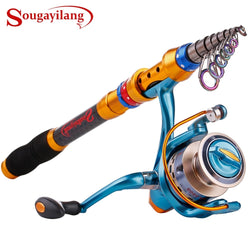 Sougayilang 1.8M -3.6M Telescopic Fishing Rod Reel Set Carbon Portable Fishing Pole with 11+1BB Metal Spool Spinning Reel Combos - Canada Outdoors