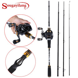Sougayilang Casting Fishing Rod and Baitcasting Reel Combo Portable Travel Fishing Pole And 12+1BB Baitcasting Reel Kit - Canada Outdoors