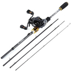 Sougayilang Casting Fishing Rod and Baitcasting Reel Combo Portable Travel Fishing Pole And 12+1BB Baitcasting Reel Kit - Canada Outdoors