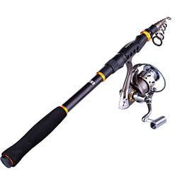 Sougayilang Fishing Rod and Reel Combos Portable Telescopic Fishing Pole with Full Metal Spinning Fishing Reel Wheel Kit Tackle - Canada Outdoors