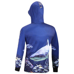 Summer Professional Men's Hooded Fishing Jersey UV Protection Blue Wicking Breathable Long Sleeve Fishing Shirt Camisas Pesca - Canada Outdoors