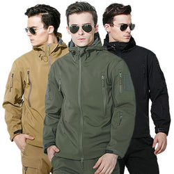 TAD Winter Shark Skin Military Jacket Windproof Tactical Softshell Coat Men Waterproof Windbreaker Hooded Army Camouflage Clothe - Canada Outdoors