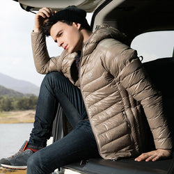 TECTOP folding Winter Down Jacket Men Women Outdoor light white duck down coat Slim ski Suit Water resistant warm Hiking Jackets - Canada Outdoors