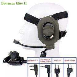 Tactical Bowman Elite II Headset with U94 PTT for Kenwood Motorola Icom 2 Pin Midland Walkie Talkie Radios Military Headsets ptt - Canada Outdoors