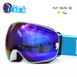 UV400 Anti-fog Double Layers Ski Goggles Big Lens Ski Mask Glasses Skiing Snow Snowboard Eyewear Mirror polarize Goggles for men - Canada Outdoors