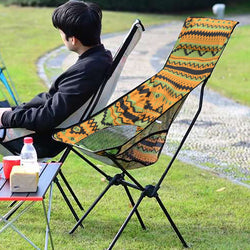 Ultralight Portable Folding Chair Garden Chair Ethnic Customs with Storage Bag and Pillow Aluminum Bracket Outdoor Fishing Camp