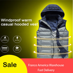 Unisex Thermal Heating Electric Heated Vest  USB Winter Warm Hooded Jacket Hat Clothing Temp Control Fishing Waistcoat  1 - Canada Outdoors