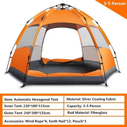 Upgraded Quick Open Automatic Mongolian Tent 3-5/5-7 Person Anti UV Separated Dual Layer Waterproof Hexagonal Yurt Camping Tent - Canada Outdoors