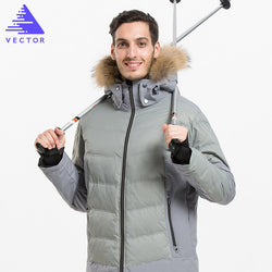 VECTOR Ski Jackets Men Women Warm Winter Jackets Thermal Snowboarding Jacket Hooded Coat Skiing Clothing with Fur HXF70004 - Canada Outdoors