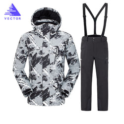 VECTOR Ski Suit 2018 Waterproof Windproof Warm Snow Clothes Jacket + Pants Male Mountain Ski Jacket Snowboarding Suits Brands - Canada Outdoors