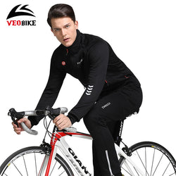 VEOBIKE Cycling Jacket Sets Waterproof Long Sleeve Riding Coat Pants Suits Thickening Windproof Reflective Bicycle Clothing Set - Canada Outdoors