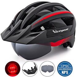 VICTGOAL Mountain Road Bike Helmet With Sun Visor Goggles Men Women Bicycle Helmet Back Light Magnetic Glasses Cycling Helmets - Canada Outdoors
