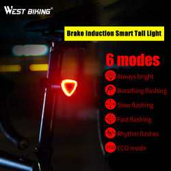 WEST BIKING Bike Taillight LED Flashlight Cycling Rear Light Lamp Auto Start/Stop Brake Sensing USB Smart MTB Bicycle Tail Light - Canada Outdoors