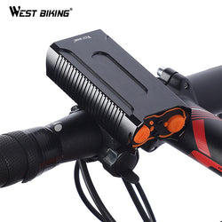 WEST BIKING Waterproof Bicycle Lights MAX 2400LM USB Charging 2 T6 LED Cycling Headlight Front Lamp + Free Taillight Bike Light - Canada Outdoors