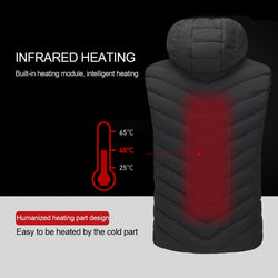 Winter Thermal Heated Vest USB Infrared Electric Men Women Heating Jacket Feather Warm Casual Waistcoat hunting tactical vest - Canada Outdoors