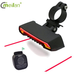 Wireless Bike light Brake Bicycle Rear Light laser tail lamp Smart USB Rechargeable Cycling Accessories Remote Turn led - Canada Outdoors