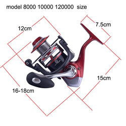 YUYU Sea Fishing Spinning Reel 8000 10000 12000 Metal Spool 13+1BB Saltwater Catfish Surfcasting Fishing Reel Distant Wheel - Canada Outdoors